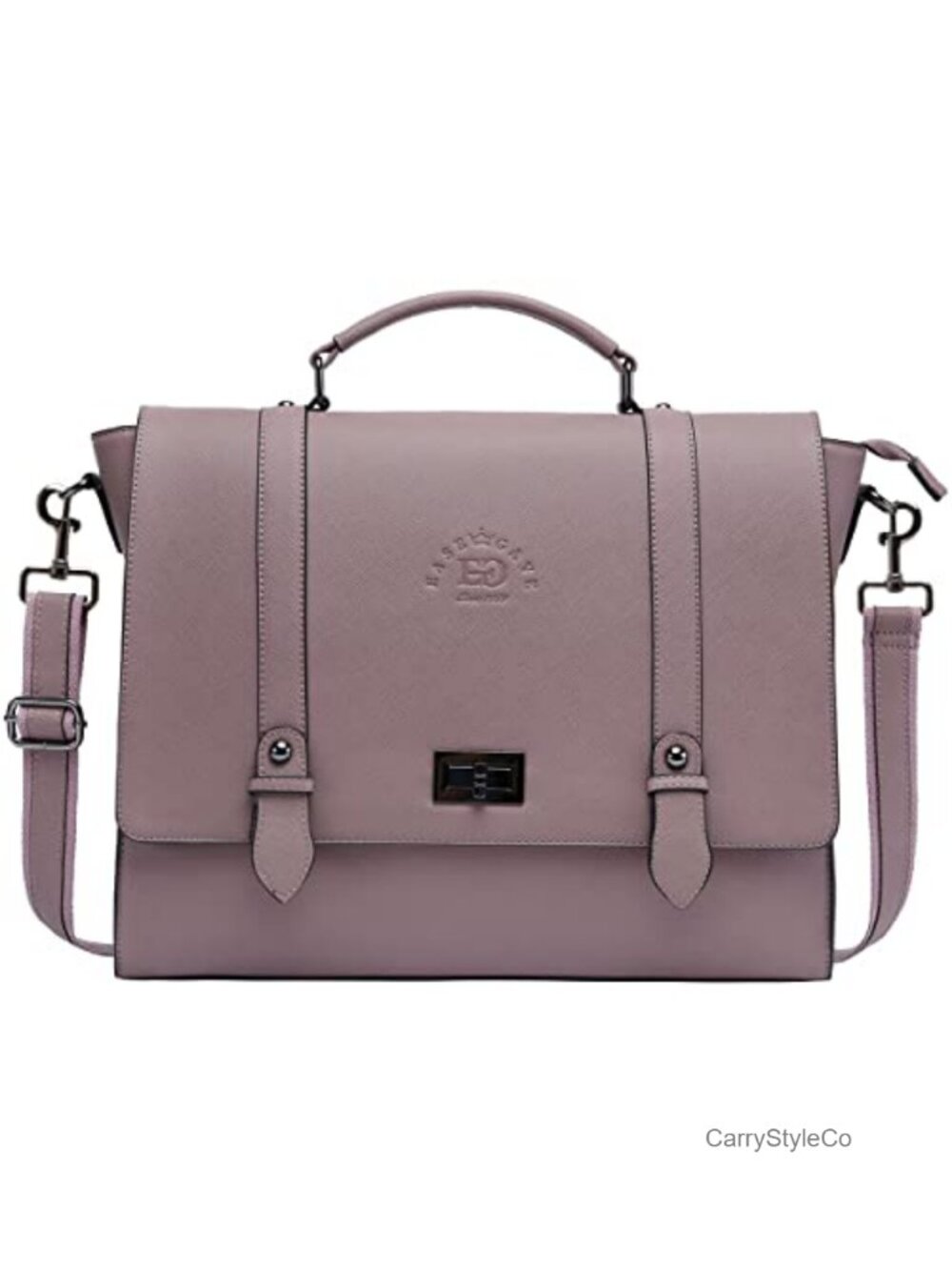 15.6 Inch Laptop Briefcase Saffiano Eco-Leather 4 Compartment Padded Work Bag